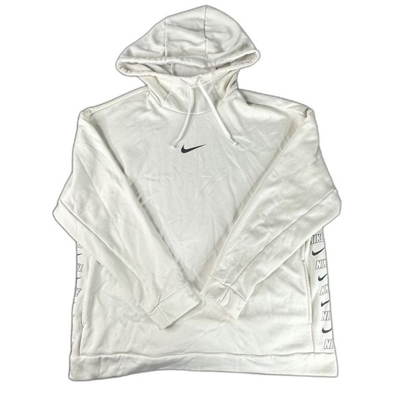 Nike Sweaters - Nike Therma Taping Pullover Hoodie Sweatshirt White Pockets AV5903 Womens L